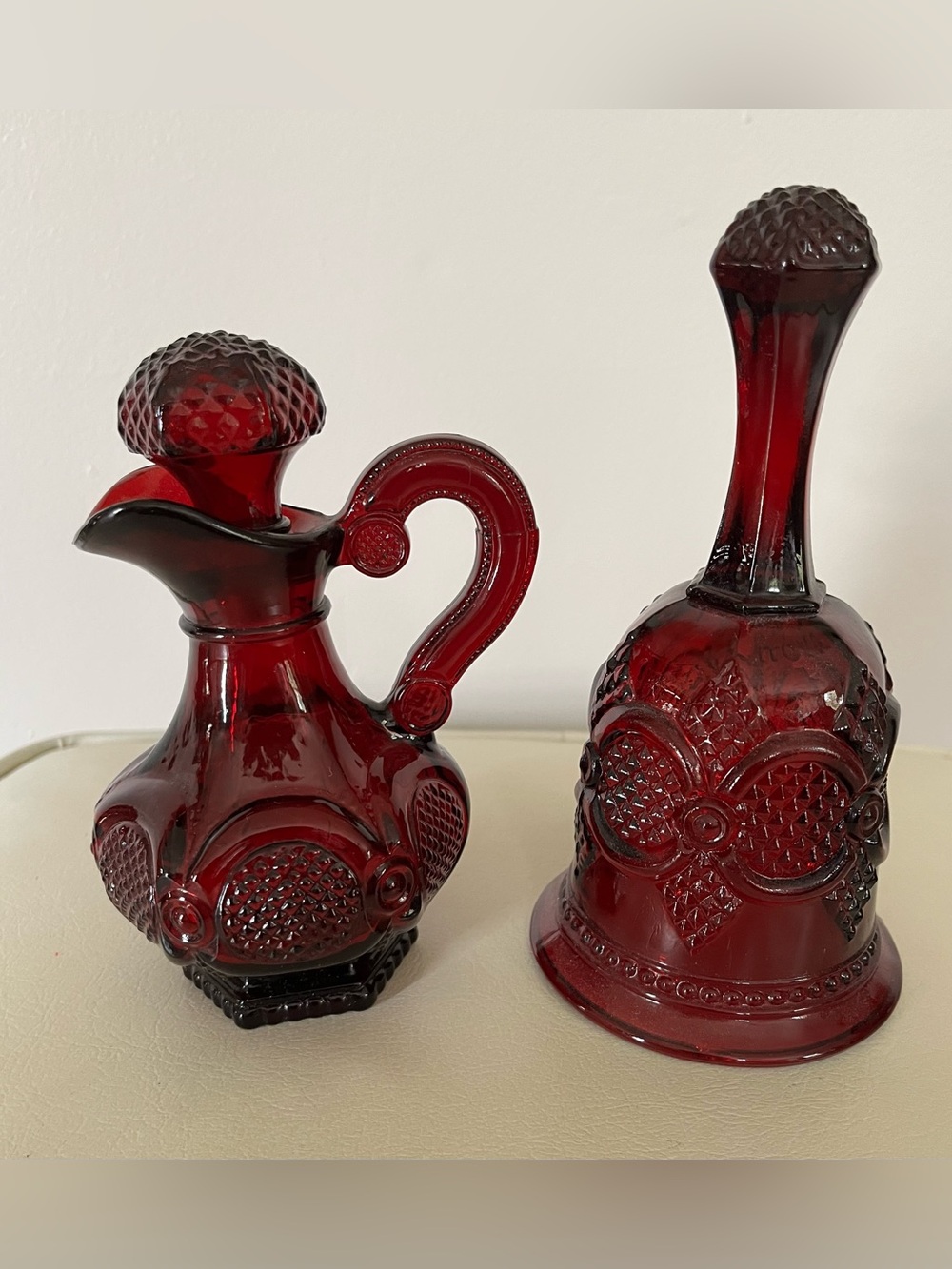 Vintage Avon Cape Cod Cruet and Bell Set - Decorative Home Art